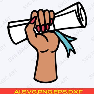 卒業証書を持つ女性の手（SVG）、卒業式の帽子とガウン、卒業証書を持つ手、学位を持つ手（SVG）、クリカットとシルエットプリント