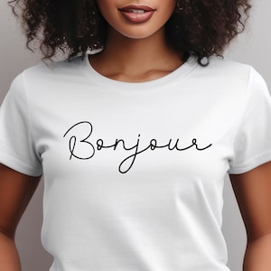 Bonjour Svg,Buenos días svg,palabras francesas svg,hola svg,una palabra svg,quote svg, archivo png para cricut