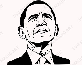 Barack Obama Barry Michelle Democrate Hero SVG ,President Barack Obama svg,, sagoma, vettore, clipart,,Cricut and Silhouette Print