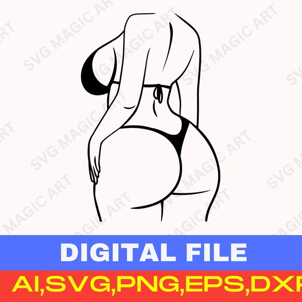 Sexy Booty Silhouette SVG, Female Sexy body svg, Girls body SVG, Sexy Lady Svg,Adult svg ,sexy bikini svg, Sexy Women Svg,Erotic Woman Svg