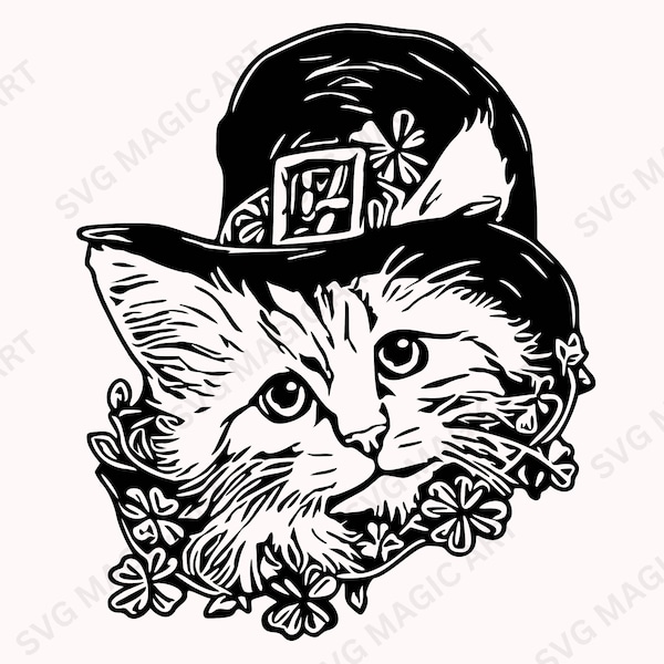 Cute Cat SVG,Curious Kitten Clipart ,Cat Svg ,Cat with hat Svg, Peeking face Svg, Cute Cat Svg ,Cut Files for Cricut, Png Dxf,silhouette