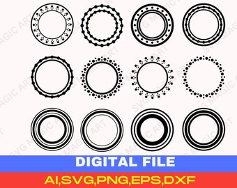 Circle Frame SVG, Circles Monogram Svg,Circle Frames Svg,Circle Border Svg,circle frame bundle svg,decorative circle svg,file for cricut