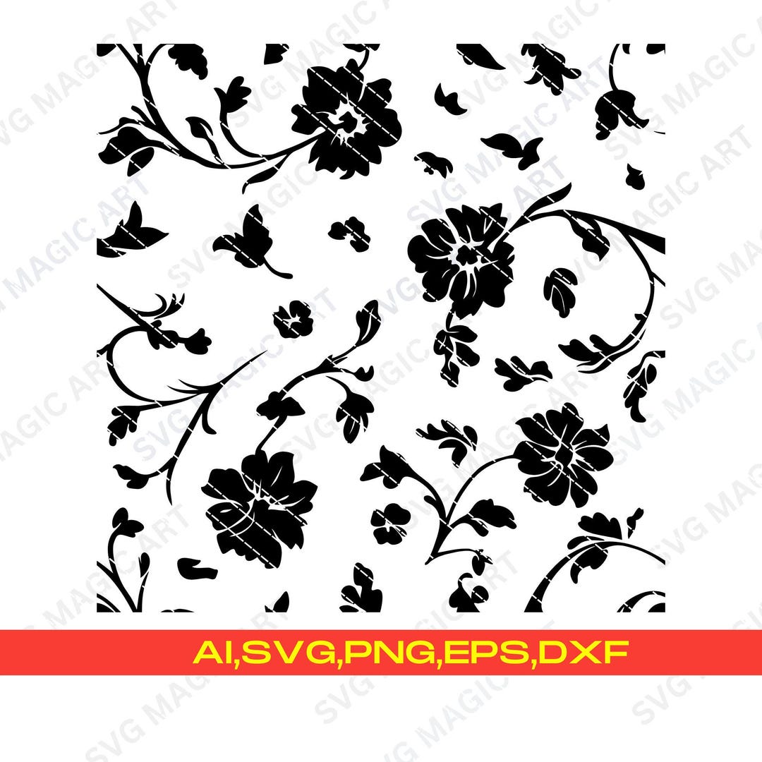 Seamless Floral Pattern SVG, Floral Pattern Vector,seamless Floral Svg ...