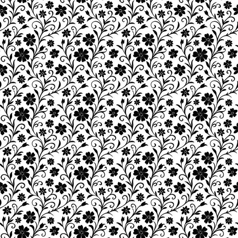 Seamless Floral Scroll Pattern PNG SVG: Vector Ornament Tile (digital ...