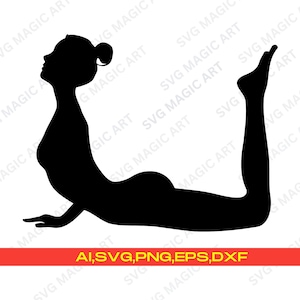 Girl yoga silhouette svg , yoga pose, cobra pose, stencil cutting file, File Laser SVG Cut File,Files for Cricut,Yoga clipart,Woman yoga svg