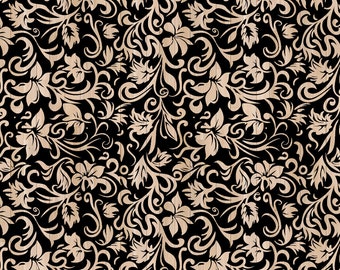 Seamless scroll pattern svg,vector seamless,floral pattern, digital flowers,floral ornament,woodcut pattern svg,Cricut and Silhouette Print