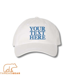 Custom Text Hat / Customer Embroidered Hat / Custom Embroidered Hat/ Custom Monogrammed Hat / Your Text Here Cap / Adams Brand Pigment Dyed