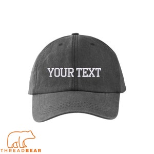 Custom Embroidered Hat / Custom Text / Custom Monogrammed Hat / Any Text Embroidered Cap / Adams Brand Pigment Dyed / DAD Hat