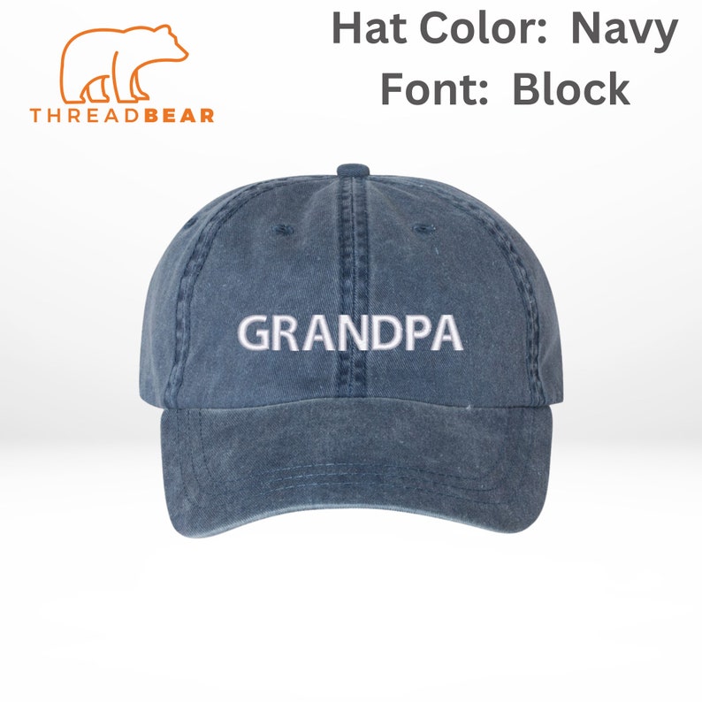 Custom Embroidered Hat Papa Hat Dad Hat Grandpa Hat Father's Day Hat Gift Grandad Cap image 7