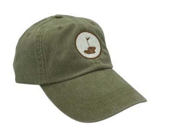 Gold Hat Embroidered Golf Cap Golf Ball 