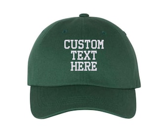 Custom Embroidered Text Hat: Yupoong Dad Cap