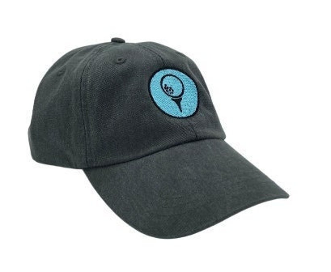 Gold Hat, Embroidered Golf Cap, Golf Ball Hat, Embroidered Golf Ball