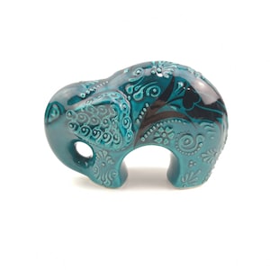 Handmade Ceramic Elephant(3 Sizes) - Hand Painted Turkish Pottery