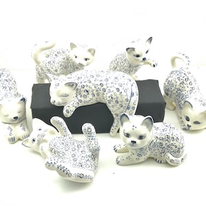 Handmade Ceramic Cats - Hand Painted Turkish Pottery
