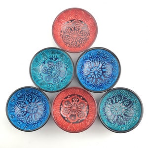 Hand Painted Ceramic Bowls(12 cm) - Handmade Turkish Pottery