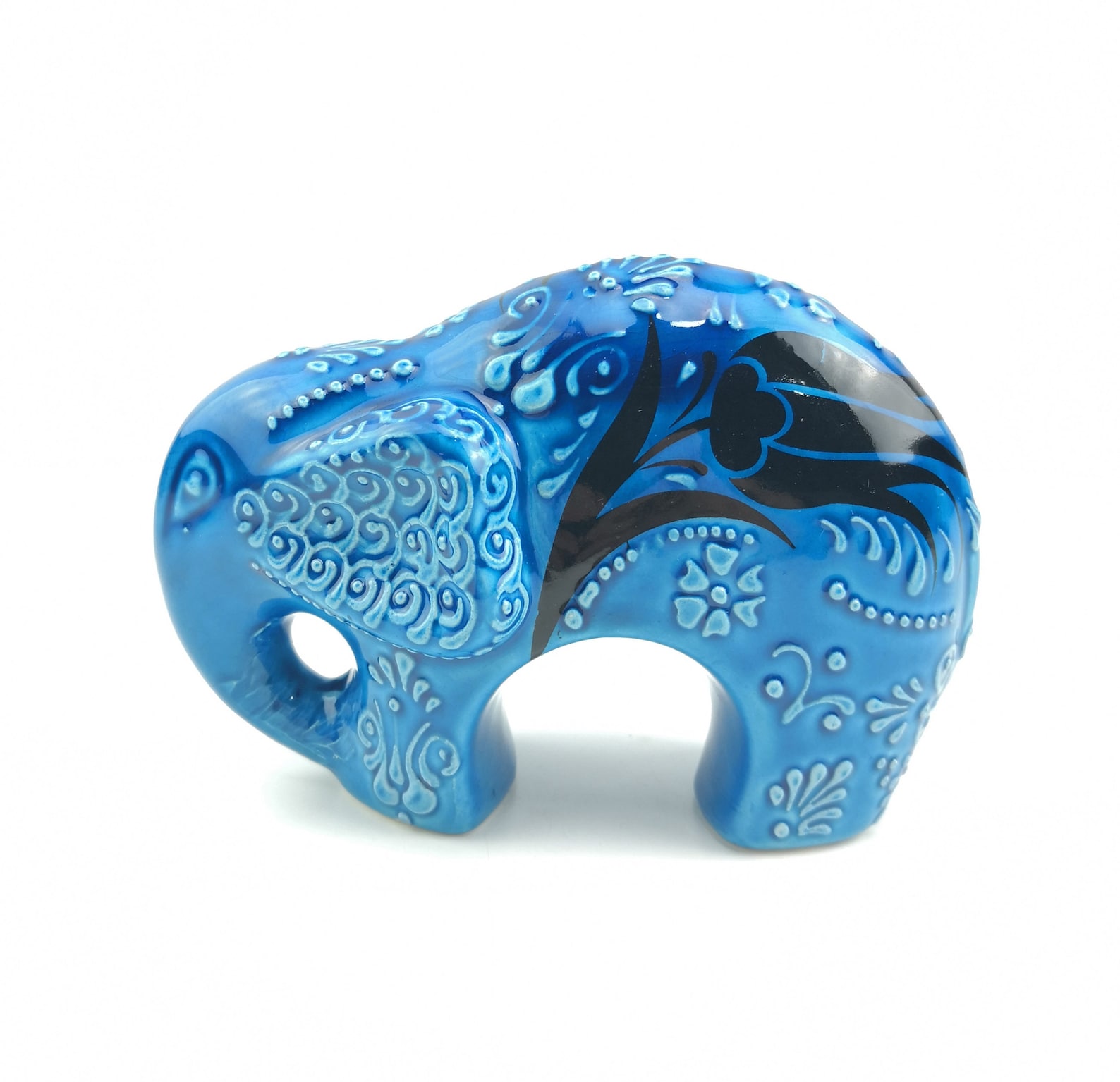 Handmade Ceramic Elephant Hand Painted Turkish Pottery Etsy