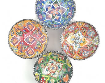 Hand Painted Ceramic Bowls(15 cm) - Handmade Turkish Pottery