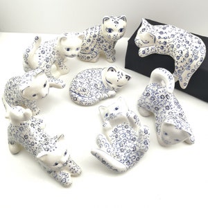 Handmade Ceramic Cats(Medium) - Hand Painted Turkish Pottery