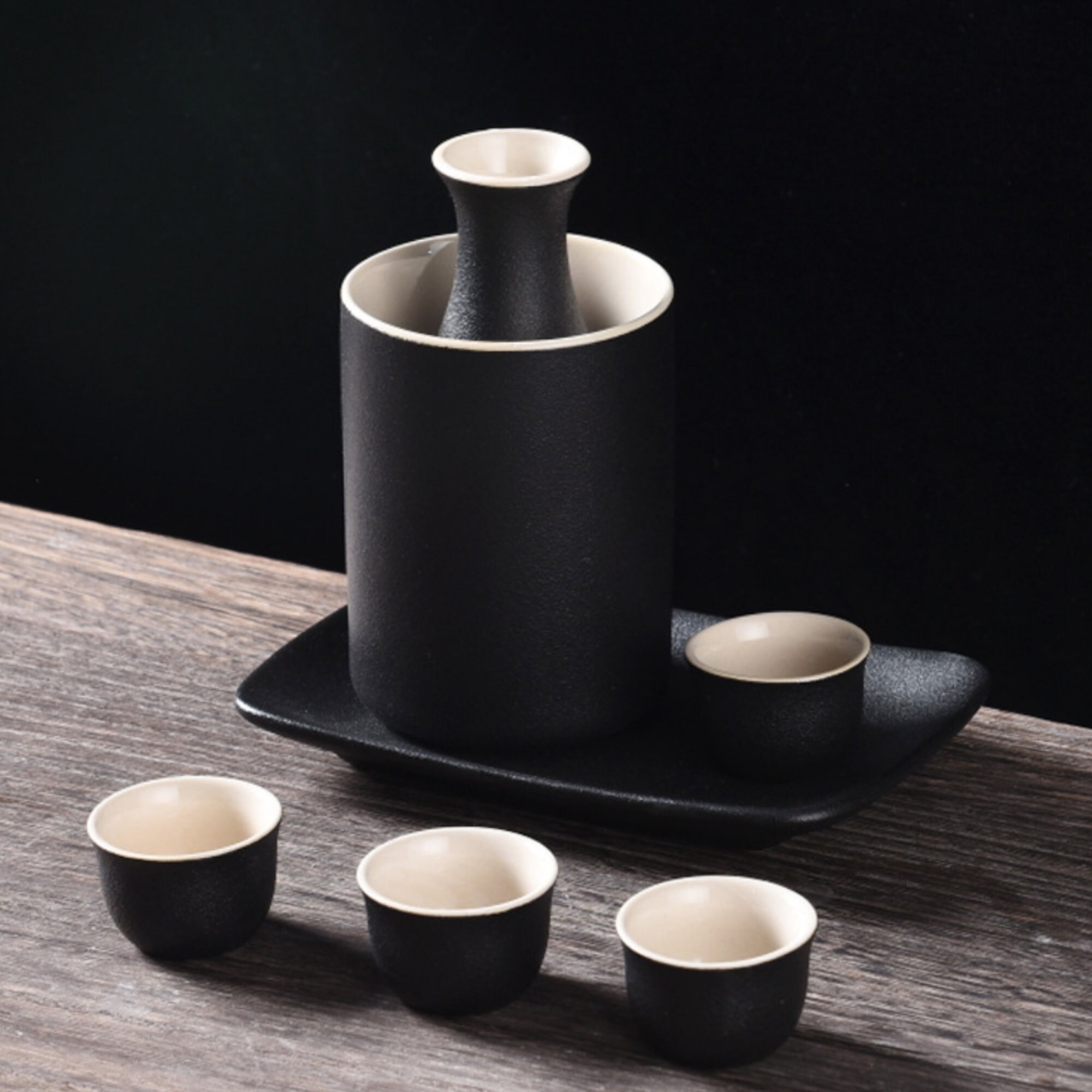 Japanese Sake Cup Set With Warmer Mini Ceramic Sake Set 9 Etsy
