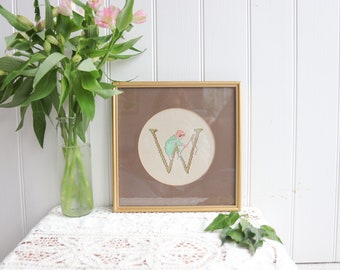 Monogram Letter W Embroidery Art