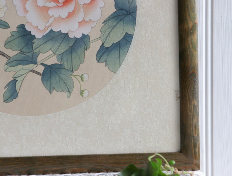 Vintage Framed Chinese Floral Print image 5