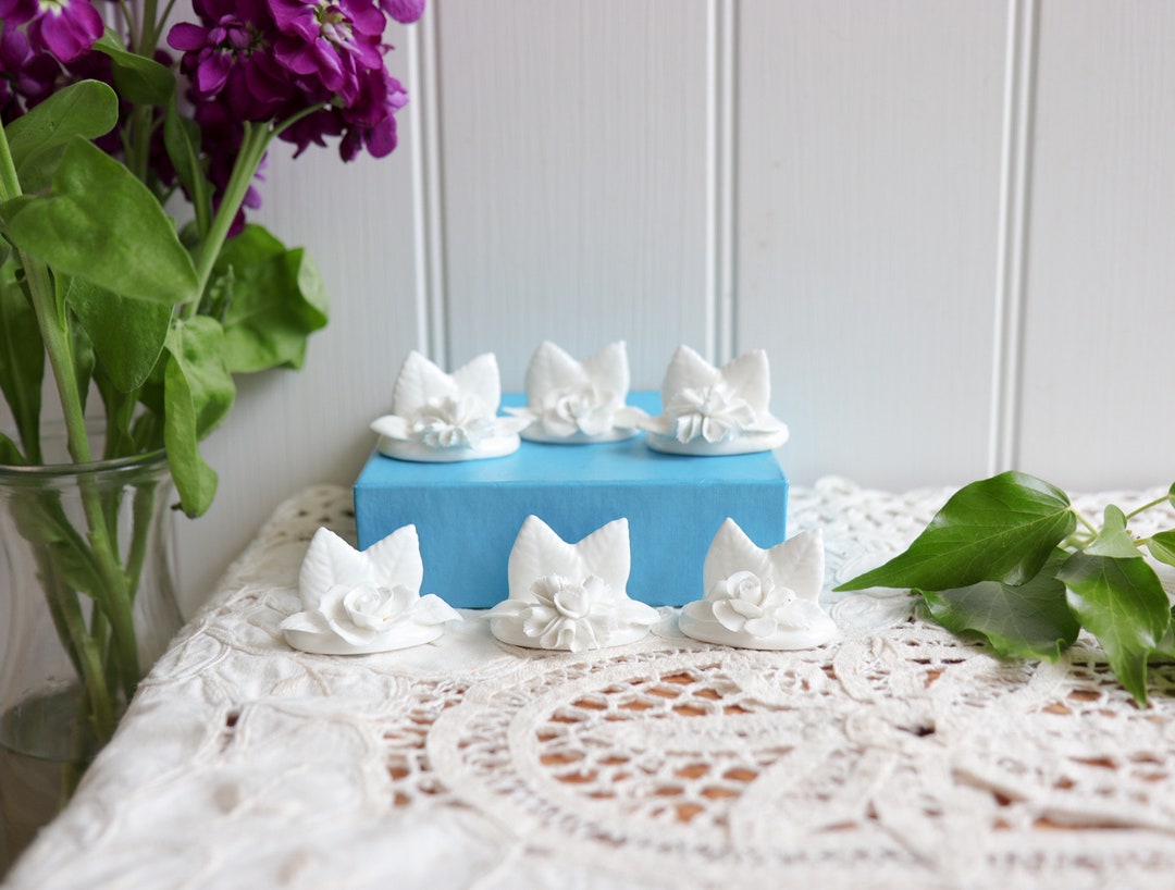 Coalport Bone China Flower Place Card Holders in White Etsy Australia