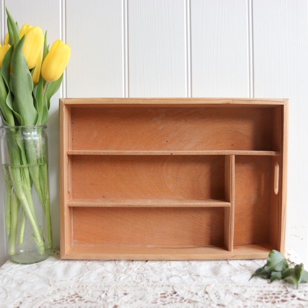 Vintage Wooden Cutlery Tray