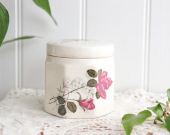 Vintage Rose Frank Cooper Jar: Sandland Ware LTD, England 1950s