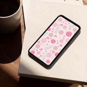 Roses phone lock screen | Flowers aesthetic iPhone wallpaper | Floral screensaver | Pink iPhone lock screen