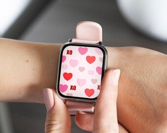 Apple watch face Valentine's day | Valentines watch wallpaper | Hearts aesthetic watch background |Pink watch face design