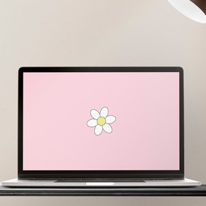 Kawaii desktop wallpaper | Daisy desktop wallpaper | Pink Mac wallpaper | Cute screensaver | Flower desktop background