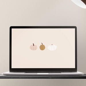 Höstpumpor skrivbordsbakgrund | Minimalistisk höst PC-bakgrund