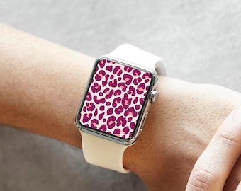 Apple Watch Leopard-Muster: Hintergrundbilder Smartwatch in Pink