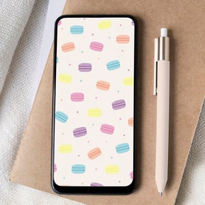 French Macaroon lock screen | Cute iPhone wallpaper | Macaroons phone home screen | Sweets phone background | Pastel iPhone lockscreen