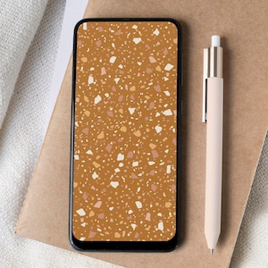 Terrazzo phone lock screen | Boho iPhone wallpaper | Trendy phone home screen | Boho Android wallpaper