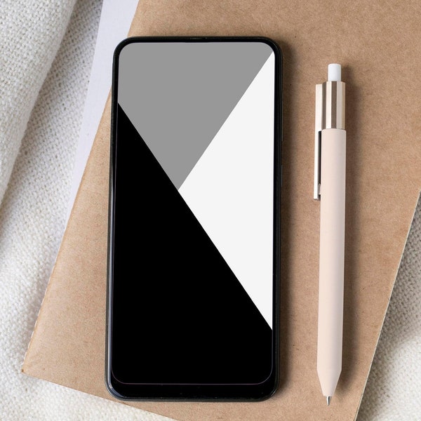 Black and white phone lock screen | Color block iPhone wallpaper | Simple phone background | Neutral iPhone home screen