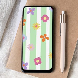 Flowers phone lock screen | Summer iPhone screensaver | Smartphone home screen | Colorful Lock Screen