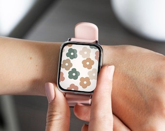 Apple watch floral wallpaper | Watch face design flowers | Cute watch wallpaper | Modern watch background | Smartwatch wallpaper