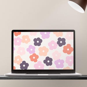 Boho desktop background | Floral computer wallpaper | Cute desktop wallpaper | Flowers laptop wallpaper | Pink MacBook wallpaper