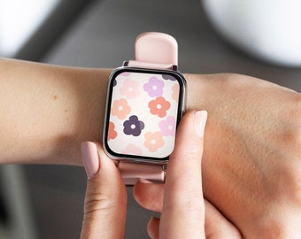 Flowers smartwatch wallpaper | Floral watch face cover | Apple watch face design | Cute watch wallpaper | Trendy smartwatch face background