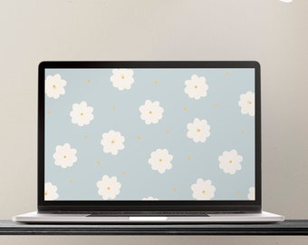 Floraler Desktop Bildschirmschoner | Boho Laptop Hintergrundbild