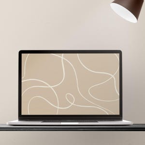 Beige aesthetic desktop wallpaper | Boho desktop background | Minimal laptop wallpaper | Neutral background MAC, PC