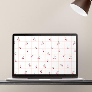 Cherries desktop wallpaper | Summer desktop background | Fruits desktop screensaver | Cottagecore screensaver | Fruits laptop wallpaper