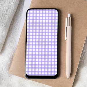 Purple iPhone wallpaper | Trendy phone lock screen | Cottagecore home screen | Checks phone background