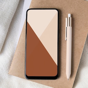 Terracotta iPhone lock screen | Minimal phone background | Boho digital wallpaper | Trendy phone home screen