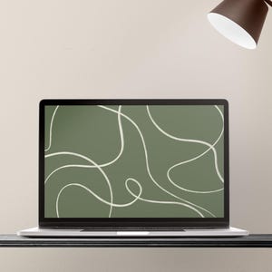 Boho desktop wallpaper | Minimal desktop background | MAC, WINDOWS desktop wallpaper | Abstract laptop wallpaper | MacBook green background