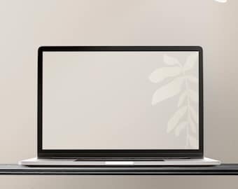 Fondo de pantalla minimalista con plantas / Hojas neutras de estética elegante (Descarga digital)
