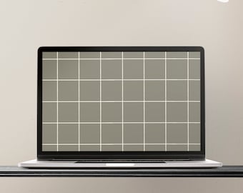 Minimalistische ruiten bureaubladachtergrond | Esthetische laptopachtergrond (digitale download)