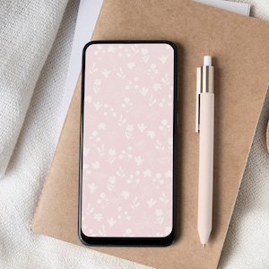 Pink flowers iPhone home screen | Cute phone wallpaper | Minimalist iPhone lock screen | Pretty phone background |