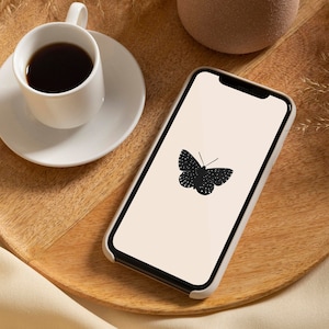 Minimalist phone wallpaper | Butterfly iPhone home screen | Simple Android phone wallpaper | Neutral phone lock screen background